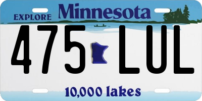 MN license plate 475LUL