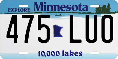 MN license plate 475LUO