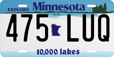 MN license plate 475LUQ