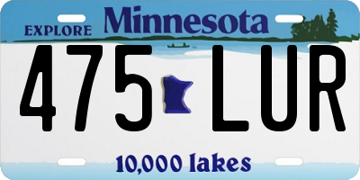 MN license plate 475LUR