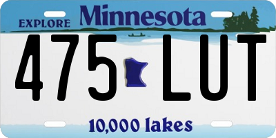 MN license plate 475LUT