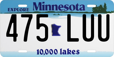 MN license plate 475LUU