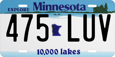 MN license plate 475LUV