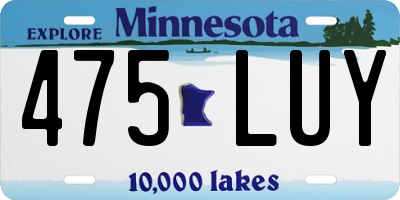 MN license plate 475LUY