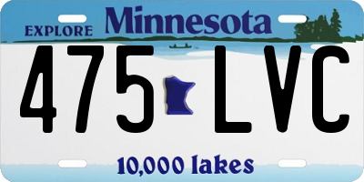 MN license plate 475LVC