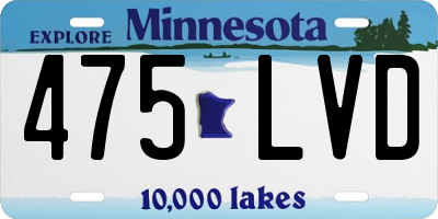 MN license plate 475LVD