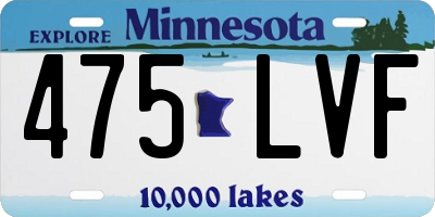 MN license plate 475LVF