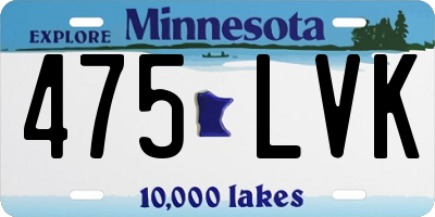 MN license plate 475LVK