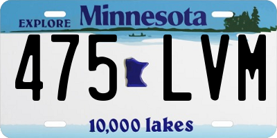 MN license plate 475LVM