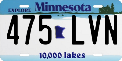 MN license plate 475LVN