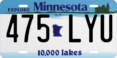 MN license plate 475LYU