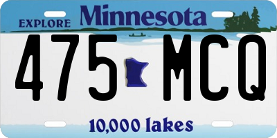 MN license plate 475MCQ