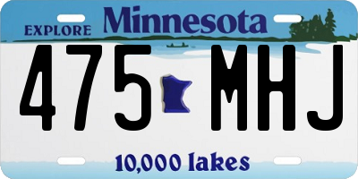 MN license plate 475MHJ