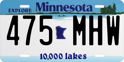 MN license plate 475MHW