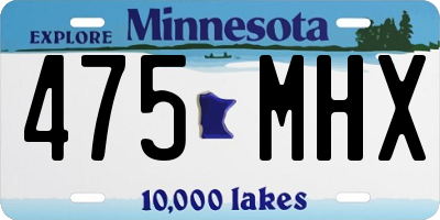 MN license plate 475MHX