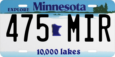 MN license plate 475MIR