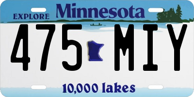 MN license plate 475MIY