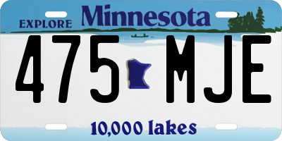 MN license plate 475MJE