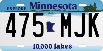 MN license plate 475MJK