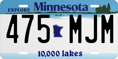 MN license plate 475MJM