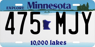 MN license plate 475MJY