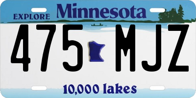 MN license plate 475MJZ