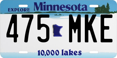 MN license plate 475MKE
