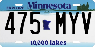 MN license plate 475MYV