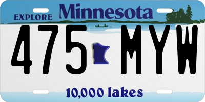 MN license plate 475MYW