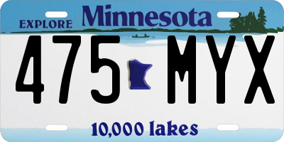 MN license plate 475MYX