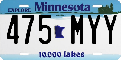 MN license plate 475MYY