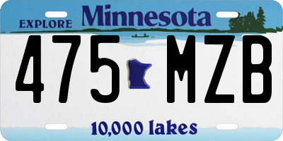 MN license plate 475MZB