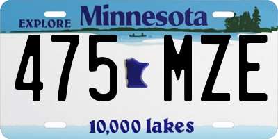 MN license plate 475MZE