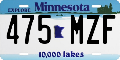 MN license plate 475MZF