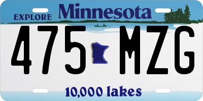 MN license plate 475MZG