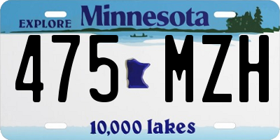 MN license plate 475MZH