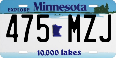 MN license plate 475MZJ