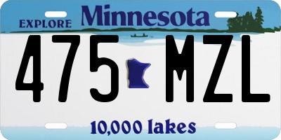 MN license plate 475MZL