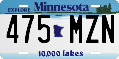 MN license plate 475MZN