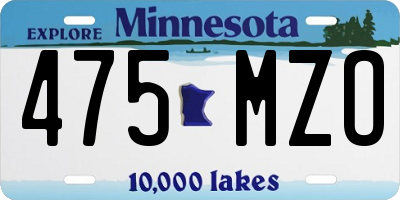MN license plate 475MZO