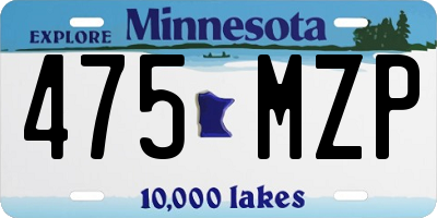 MN license plate 475MZP