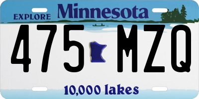 MN license plate 475MZQ