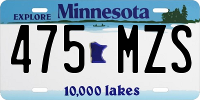 MN license plate 475MZS