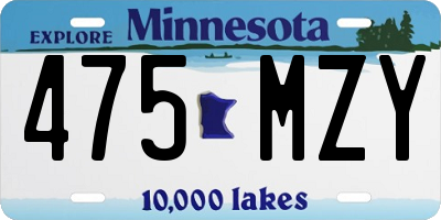 MN license plate 475MZY