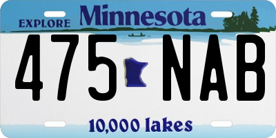 MN license plate 475NAB