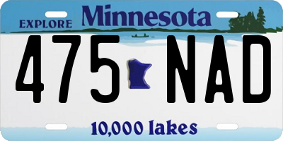 MN license plate 475NAD