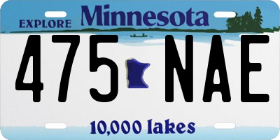 MN license plate 475NAE
