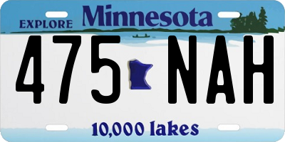 MN license plate 475NAH