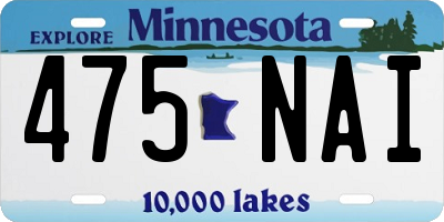 MN license plate 475NAI
