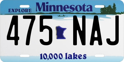 MN license plate 475NAJ